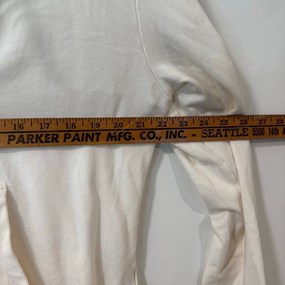 Wanakome Women's Etta Split Neck Sweatshirt Pullover V Neck Stretch Cream Large - Picture 6 of 7